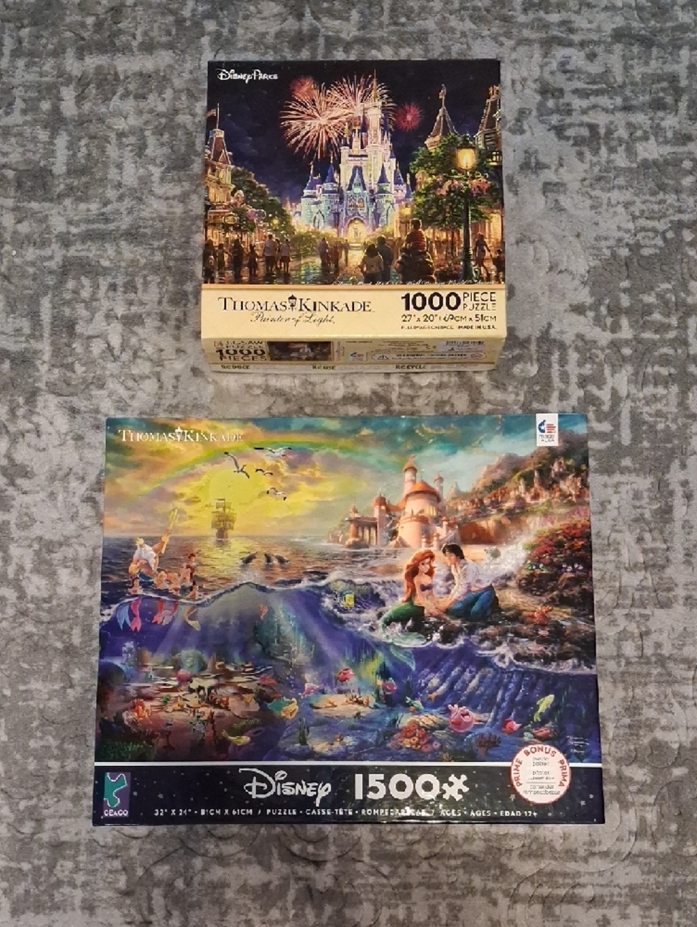 Lot of 2 Disney Thomas Kinkade Puzzles